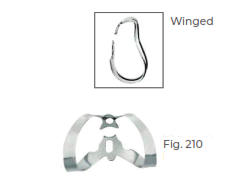 Labial clamp (Winged) Anterior Rubber Dam Clamps Fig. 210
