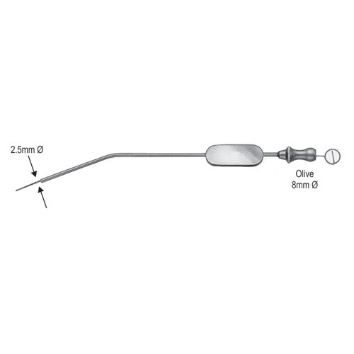 Zoellner Suction Tube, 18cm, Cannula only 2.5mm