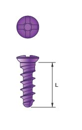 Non locking screw,Ø 3.0,  Ø 1.95 ,  04 mm , Pink