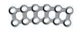 Curved Maxtrix Plate 2x6 holes, Thickness 1.0 mm, Silver