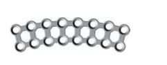Curved Maxtrix Plate 2x8 holes, Thickness 1.0 mm, Silver