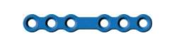 Straight Plate 3+3 Holes, Thickness 1.5 mm, Blue