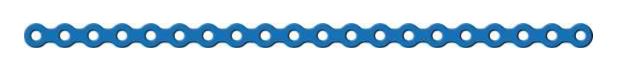 Straight LOC Plate 20  Holes, Thickness 1.5 mm, Blue