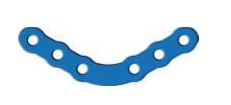 Straight DCP Plate 3+3 Holes, Thickness 1.5 mm, Blue