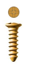 Non-Locking screw, Ø 3.7, Ø 2.4, 04 mm, Gold