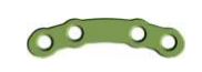 Straight LOC Plate 2+2 Holes, Thickness 2.0 mm Green