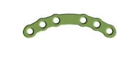 Straight LOC Plate 3+3 Holes, Thickness 2.0 mm Green