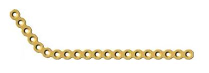 Reconstruction Plate 5x15  Holes, Thickness 2.6 mm, Gold