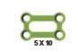 Box Plate 4 holes, 5x10   Thickness 0.5, Green