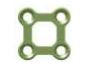 Straigth Plate 4 Holes, Thickness 0.8 mm, Green