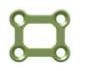 Straigth Plate 4 Holes, Thickness 0.8 mm, Green