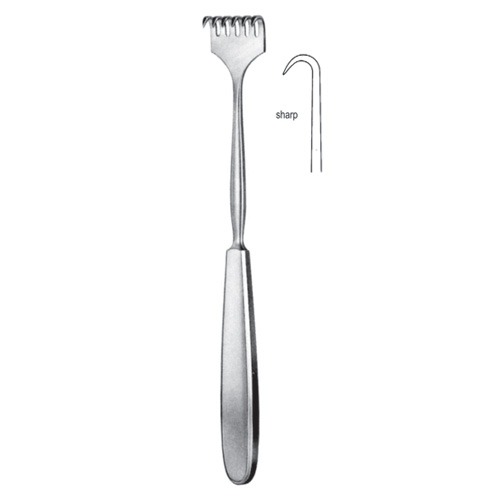 Volkmann Retractor, 1 Prongs, Sharp, 23cm