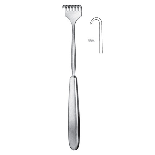 Volkmann Retractor, 1 Prongs, Blunt, 23cm