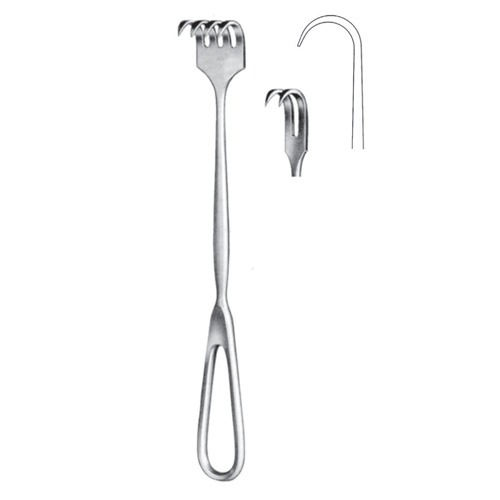 Retractor, 2 Prongs, Sharp, 22cm