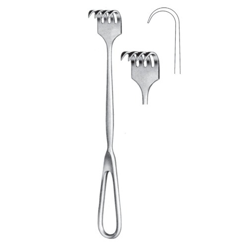 Retractor, 4 Prongs, Sharp, 22cm