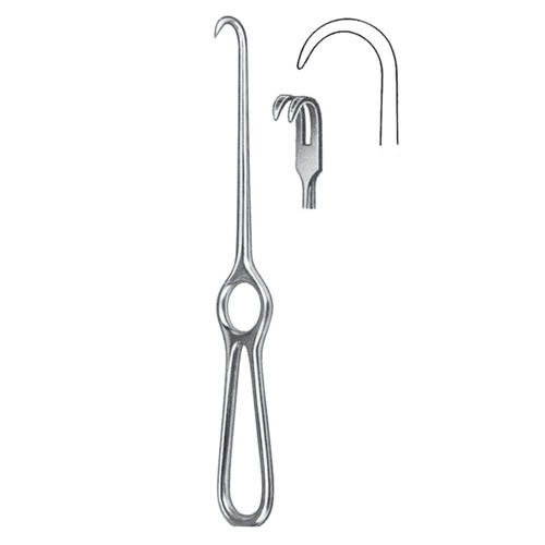 Kocher Retractor, 2 Prongs, Semi Sharp, 22cm