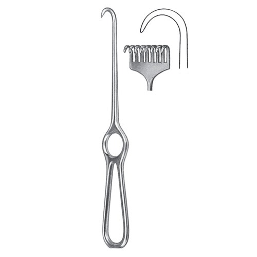 Kocher Retractor, 8 Prongs, Semi Sharp, 22cm