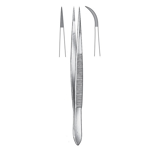 Micro Forceps, Serrated, Str, 12cm