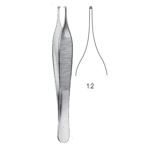 Adson Tissue Forceps, 1x2 Teeth, 15cm