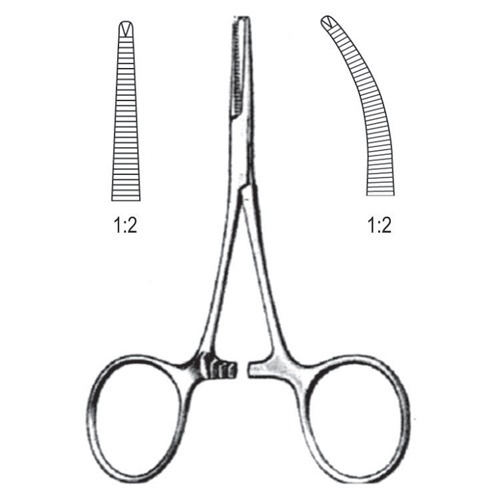 Hartmann Artery Forceps, 1x2 Teeth, Cvd, 10cm