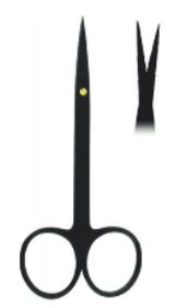 Iris Black Line Scissors straight Fig. 1BL(12 cm)
