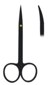 Iris  Black Line Scissors Curved Fig. 2BL(12 cm)