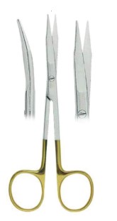 Goldman-Fox Gum Scissors with T/C  Inserts, Curved, 13cm
