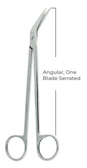Locklin Gum Scissors Angular, one blade serrated Fig. 2 (16.5cm)
