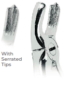 Extracting Forceps With serrated tips  for Upper molars, left Fig. 18