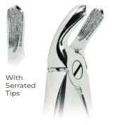 Extracting Forceps With serrated tips for Lower molars  Fig. 21