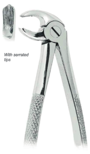 Extracting Forceps With serrated tips  FOR Lower molars Fig. 22