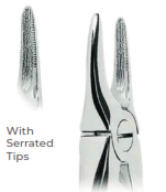 Extracting Forceps With serrated tips FOR  Upper roots and incisors  Fig. 29N
