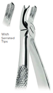 Extracting Forceps With serrated tips FOR Upper molars, Ieft  Fig. 65L