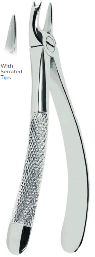 Extracting Forceps With serrated tips  FOR Upper molars, Ieft  Fig. 66L