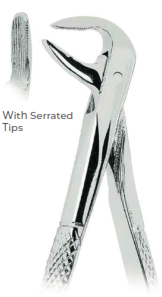 Extracting Forceps With serrated tips FOR Lower roots   Fig. 74