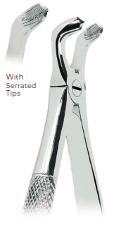 Extracting Forceps With serrated tips for Lower third molars  Fig. 79