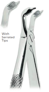 Extracting Forceps With serrated tips for Lower third molars  Fig. 79C