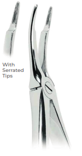 Extracting Forceps With serrated tips for  Upper roots  Fig. 349