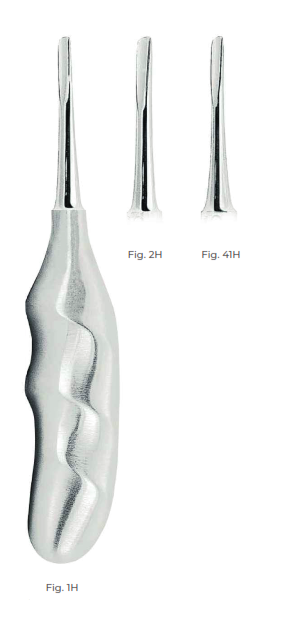 Heidbrink Root Elevators with Anatomically Shaped Handle in stainless steel Fig. 1H