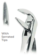 Extracting Forceps with Coderella handle With serrated tips for Lower roots  Fig. 359