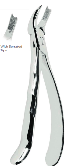 Extracting Forceps with Coderella handle With serrated tips  for Upper molars, right Fig. 89