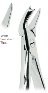 Extracting Forceps with Coderella handle With serrated tips  for Upper molars, left  Fig. 90