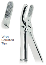 Extracting Forceps for Children With serrated tips for  Upper molars  Fig. 39