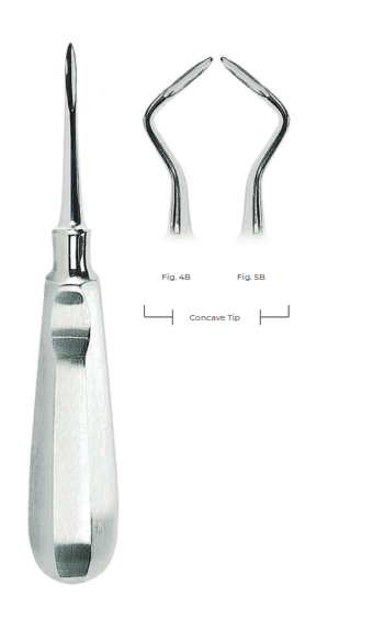 Schmeckebier Apexo Concave tip Root Elevators with stainless steel handle Fig. 4B