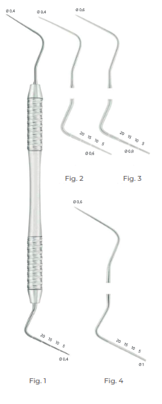 Machtou Tornado  Double-ended root canal explorers Pluggers/Spreaders Ø 0.4/0.4 Fig. 1