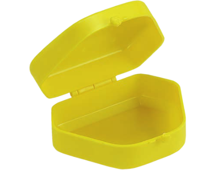 Plastic Box for Removable Retainers (Pack of 10), Yellow