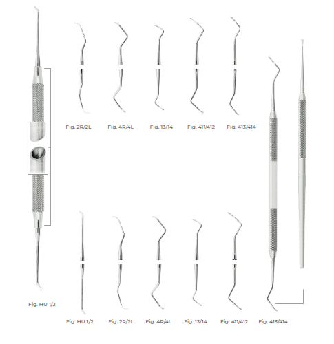 Columbia Curettes and Scalers, SC Light, Fig 2R/2L