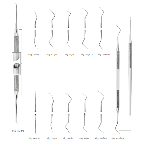 Columbia Curettes and Scalers, Fig 413/414