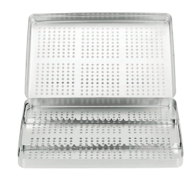 Perforated Instrument Tray Complete with Insert Frame for 16 Instruments, 288x187x39mm