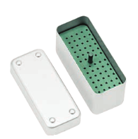 Aluminium Endodontic Mini Boxes with Lid, Silver-Green, 100x44x54mm